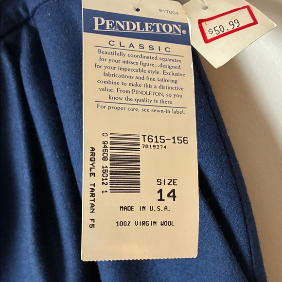 Pendleton Classic Blue Wool Skirt - Picture 2 of 5